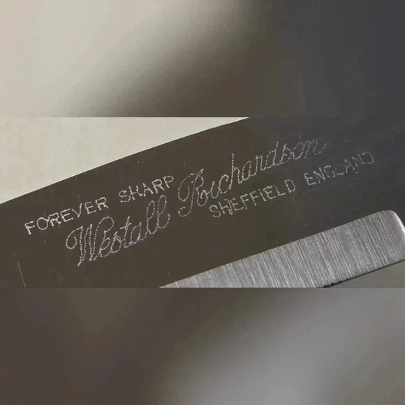 Vintage Westall Richardson Sheffield Carving Set Stainless Marbled Bakelite MCM - Picture 5 of 16